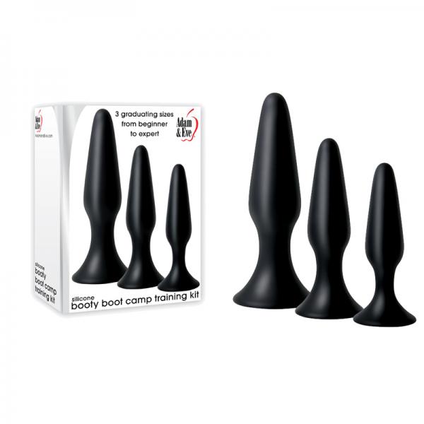 Booty Boot Camp Training Kit 3 Butt Plugs Black