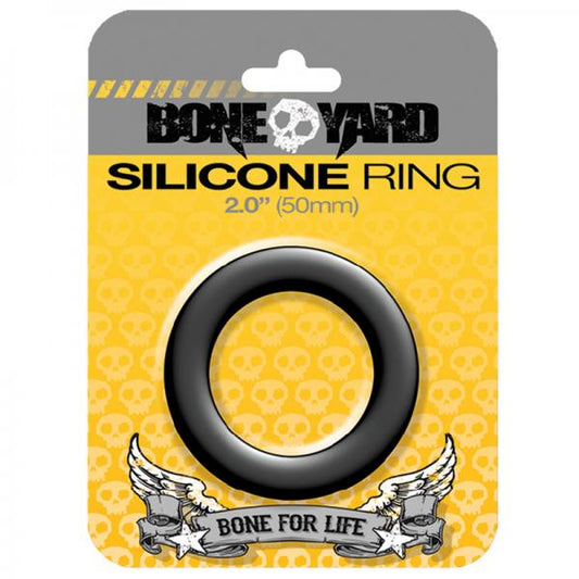 Boneyard Silicone Cock Ring 2 inches Black