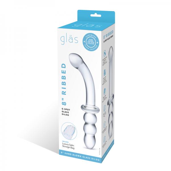 8in  Ribbed G-spot Glass Dildo